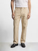 Men's Cream Relaxed Fit Striped Utility Cargos