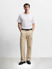 Men's Cream Relaxed Fit Striped Utility Cargos
