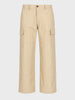 Men's Cream Relaxed Fit Striped Utility Cargos