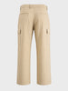 Men's Cream Relaxed Fit Striped Utility Cargos