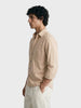 Men's Full Sleeves Relaxed Fit Beige Shirt
