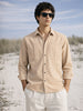 Men's Full Sleeves Relaxed Fit Beige Shirt