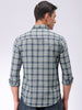 Men's Green Slim Fit Checked Casual Shirt