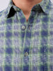 Men's Green Slim Fit Checked Casual Shirt