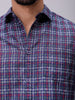 Men's Red Slim Fit Checked Casual Shirt