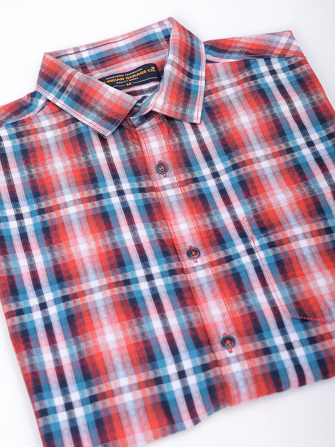 Men's Multicolor Slim Fit Checked Casual Shirt