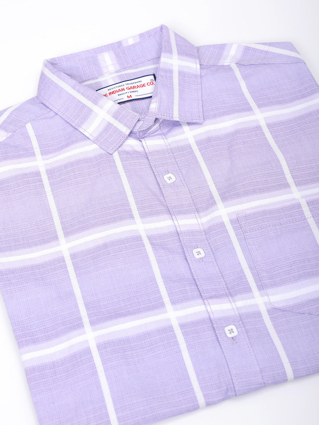 Men's Lavender Slim Fit Textured Casual Shirt