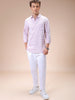 Men's Pink Slim Fit Checked Casual Shirt