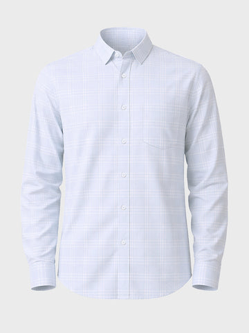 Men's Blue Slim Fit Checkered Casual Shirt