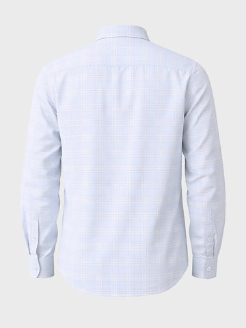 Men's Blue Slim Fit Checkered Casual Shirt