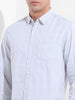 Men's Blue Slim Fit Checked Casual Shirt