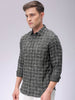 Men's Green Slim Fit Checked Casual Shirt