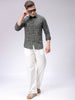 Men's Green Slim Fit Checked Casual Shirt