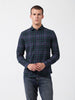 Men's Blue Slim Fit Checkered Casual Shirt