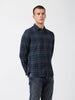 Men's Blue Slim Fit Checkered Casual Shirt