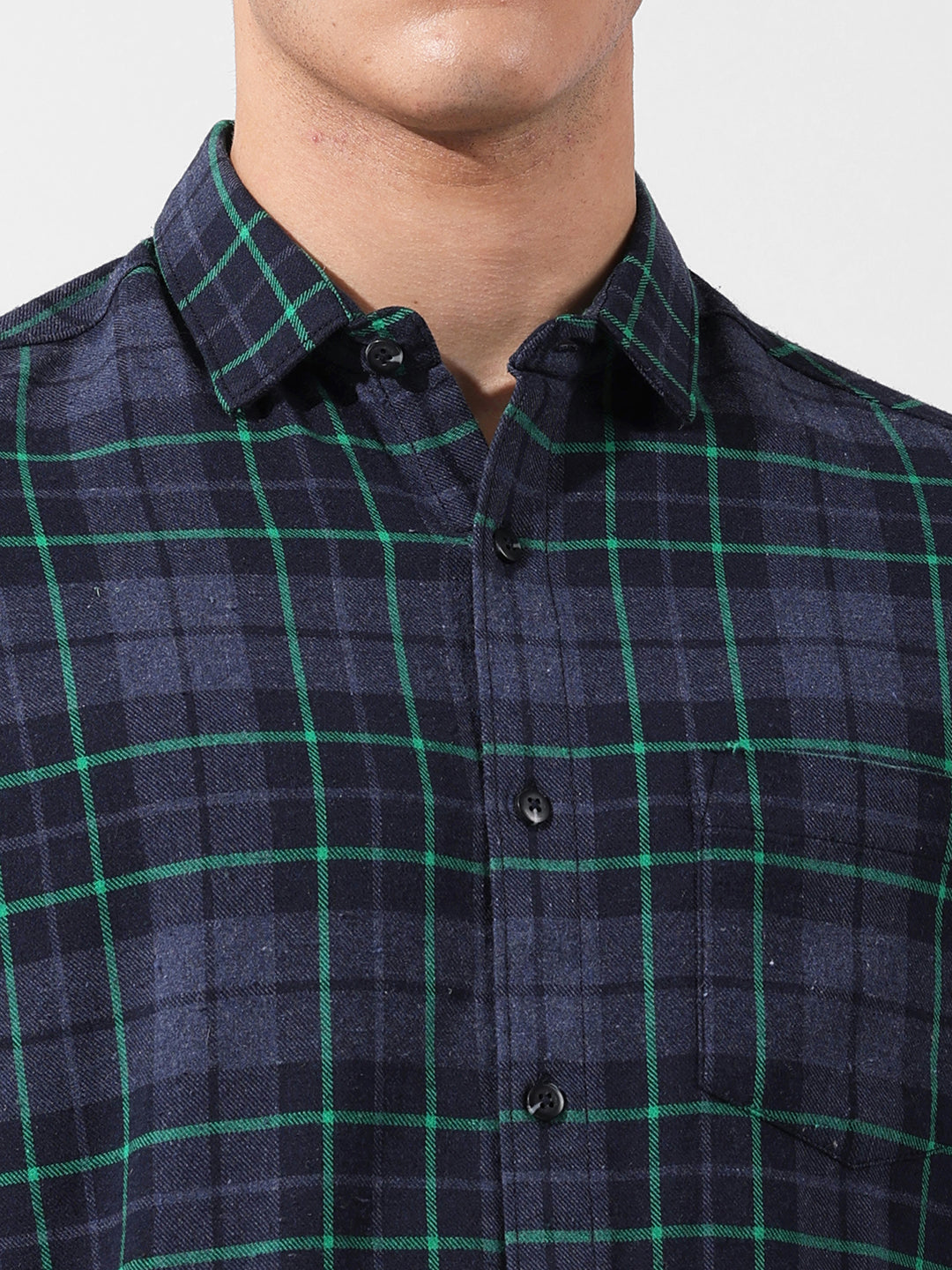 Men's Full Sleeves Slim Fit Blue Shirt
