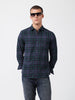Men's Blue Slim Fit Checkered Casual Shirt