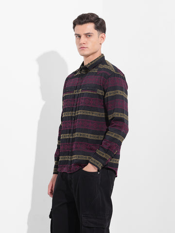 Men's Pink Relaxed Fit Resort Wear Shirt