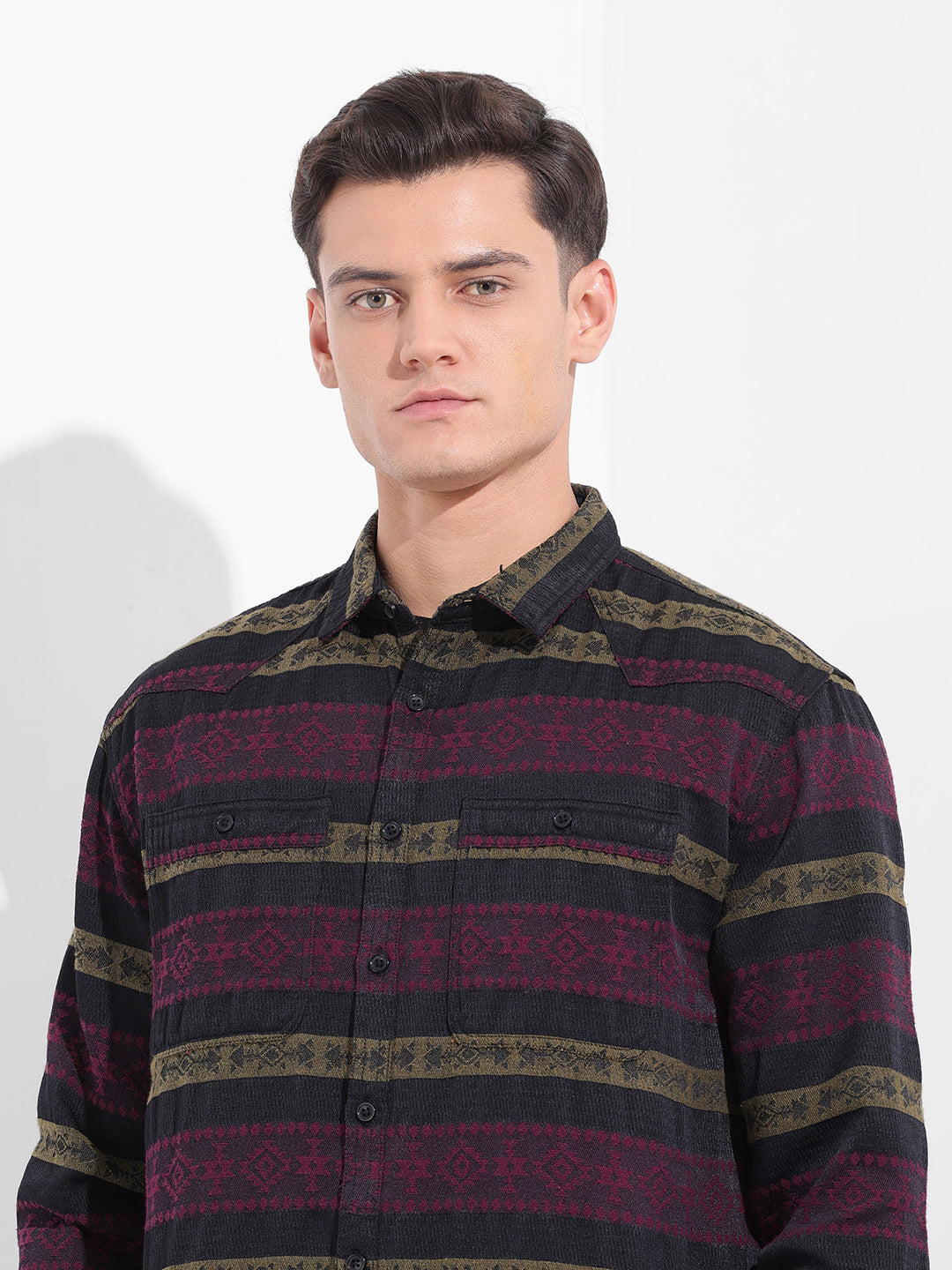 Men's Pink Relaxed Fit Resort Wear Shirt