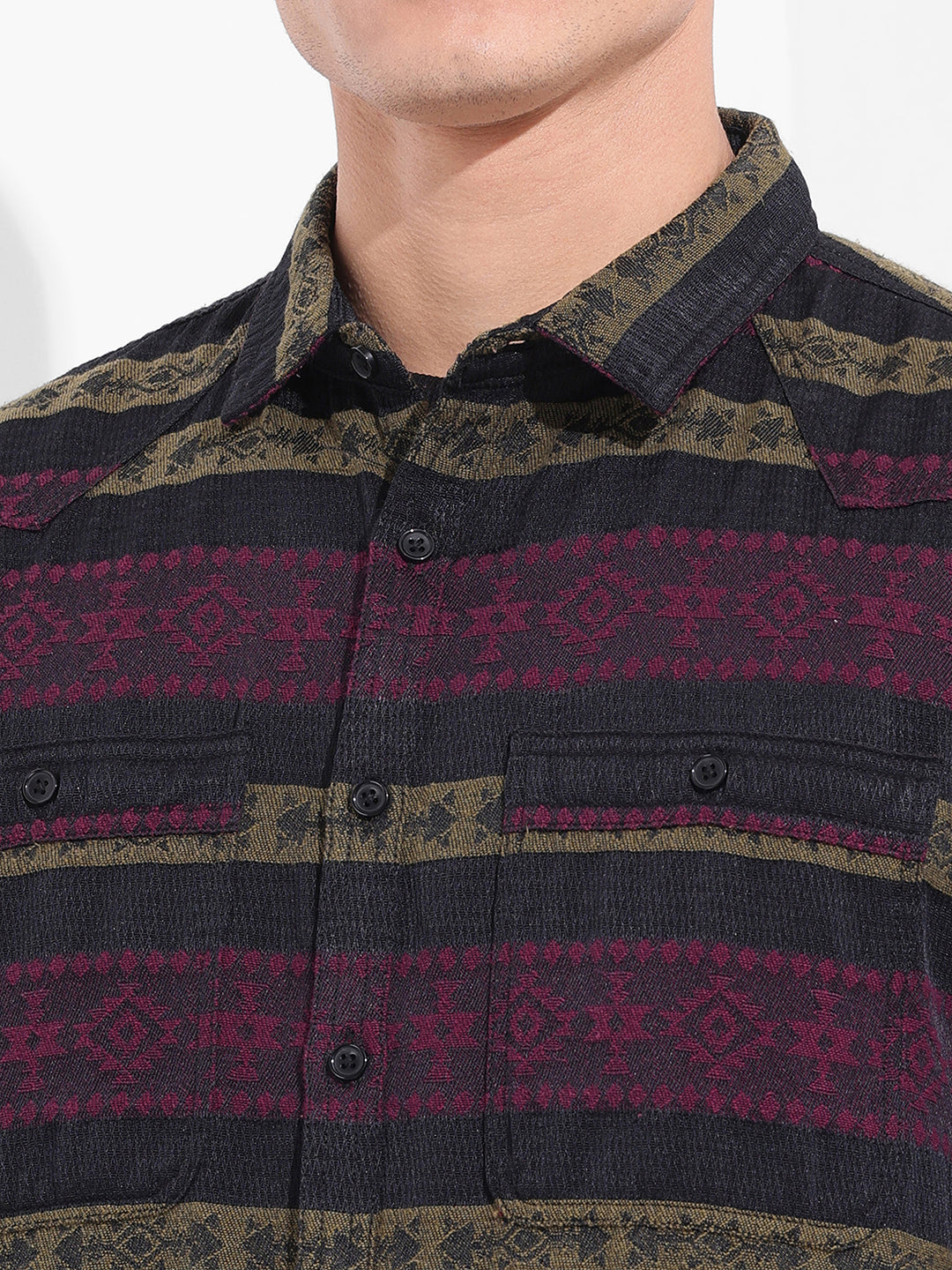 Men's Pink Relaxed Fit Resort Wear Shirt