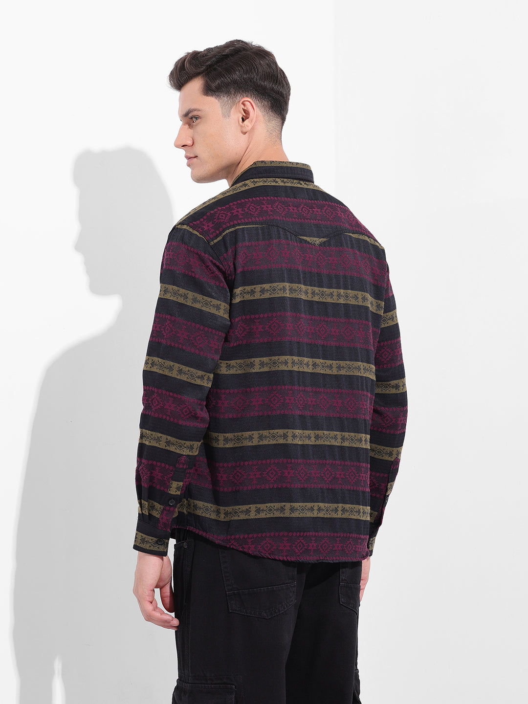 Men's Pink Relaxed Fit Resort Wear Shirt