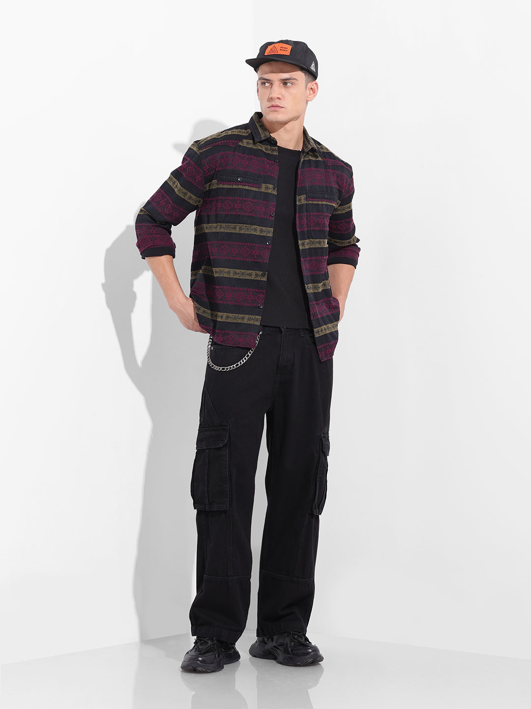 Men's Pink Relaxed Fit Resort Wear Shirt