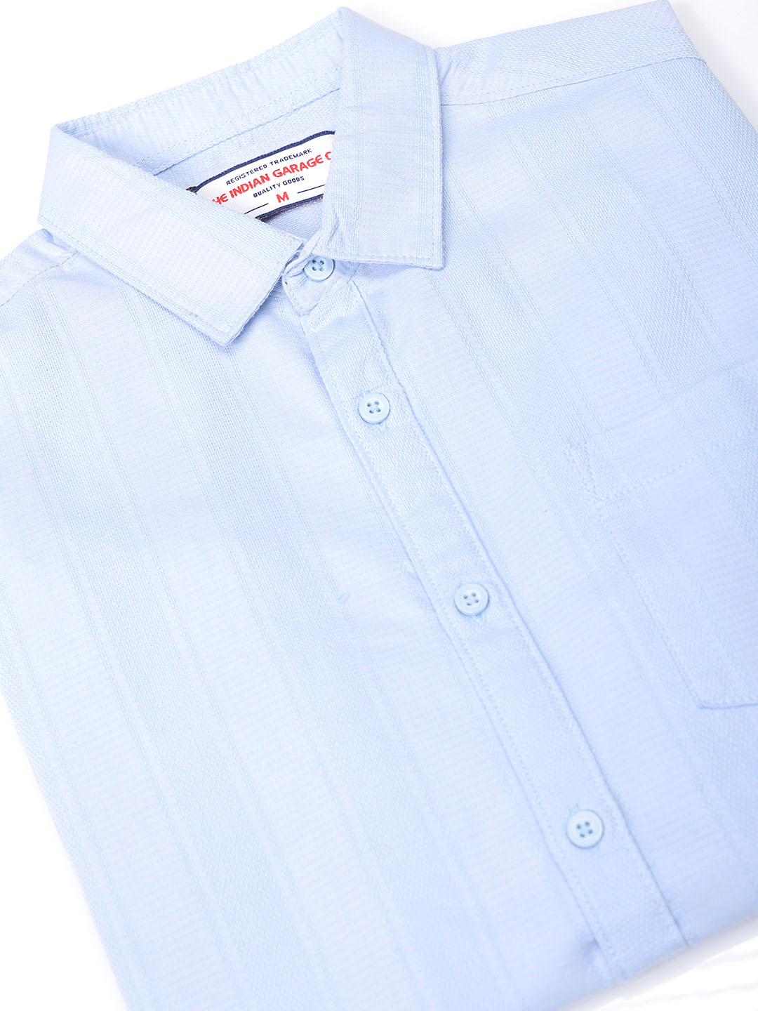 Men's Blue Slim Fit Striped Casual Shirt