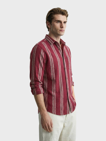 Men's Full Sleeves Slim Fit Maroon Shirt