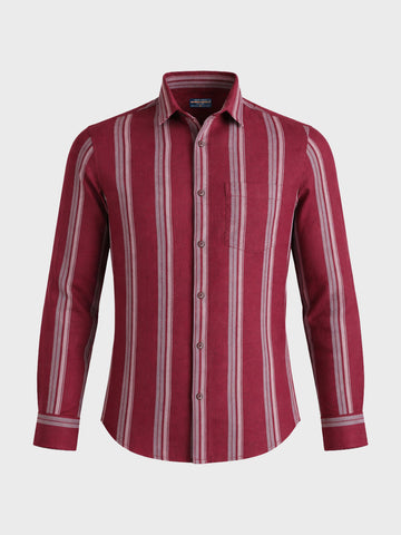 Men's Full Sleeves Slim Fit Maroon Shirt