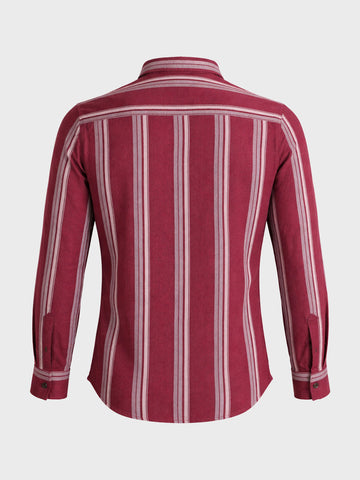 Men's Full Sleeves Slim Fit Maroon Shirt