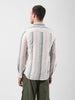 Men's Green Slim Fit Striped Casual Shirt