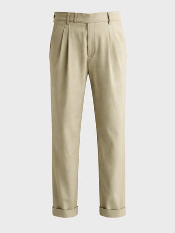Men's Green Relaxed Fit Solid Casual Trousers