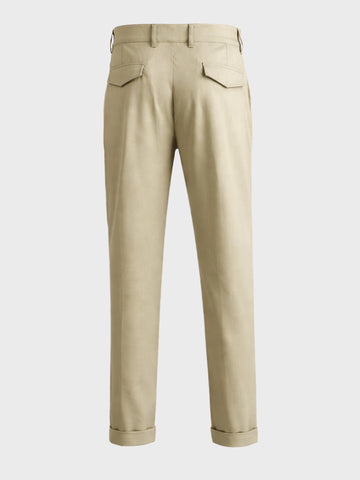 Men's Green Relaxed Fit Solid Casual Trousers