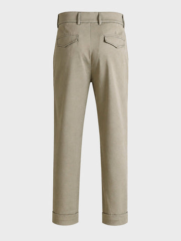 Men's Green Relaxed Fit Solid Casual Trousers