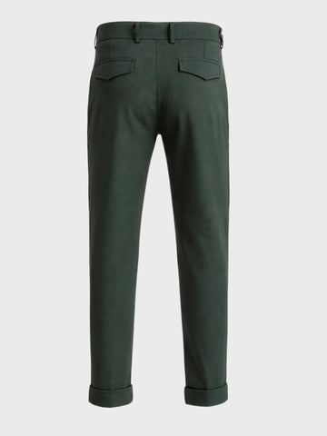Men's Green Relaxed Fit Solid Casual Trousers