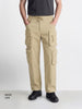 Men's Beige Wide Leg Fit Solid Utility Cargo