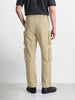 Men's Beige Wide Leg Fit Solid Utility Cargo