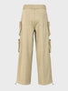 Men's Beige Wide Leg Fit Solid Utility Cargo