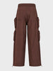 Men's Brown Wide Leg Fit Solid Utility Cargo