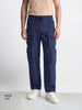 Men's Blue Wide Leg Fit Solid Utility Cargo