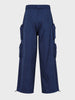 Men's Blue Wide Leg Fit Solid Utility Cargo