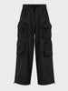 Men's Black Wide Leg Fit Solid Utility Cargo