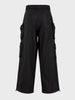Men's Black Wide Leg Fit Solid Utility Cargo