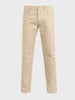 Men's Beige Regular Fit Solid Casual Chinos