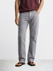Men's Grey Regular Fit Solid Casual Chinos