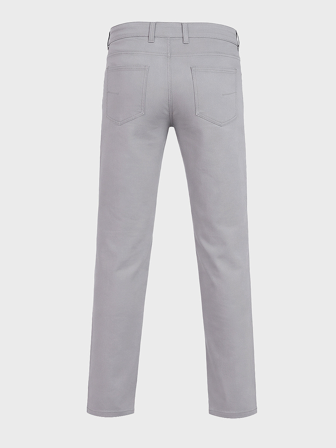 Men's Grey Regular Fit Solid Casual Chinos