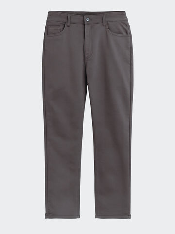 Men's Grey Regular Fit Solid Casual Chinos