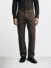 Men's Brown Regular Fit Solid Casual Chinos