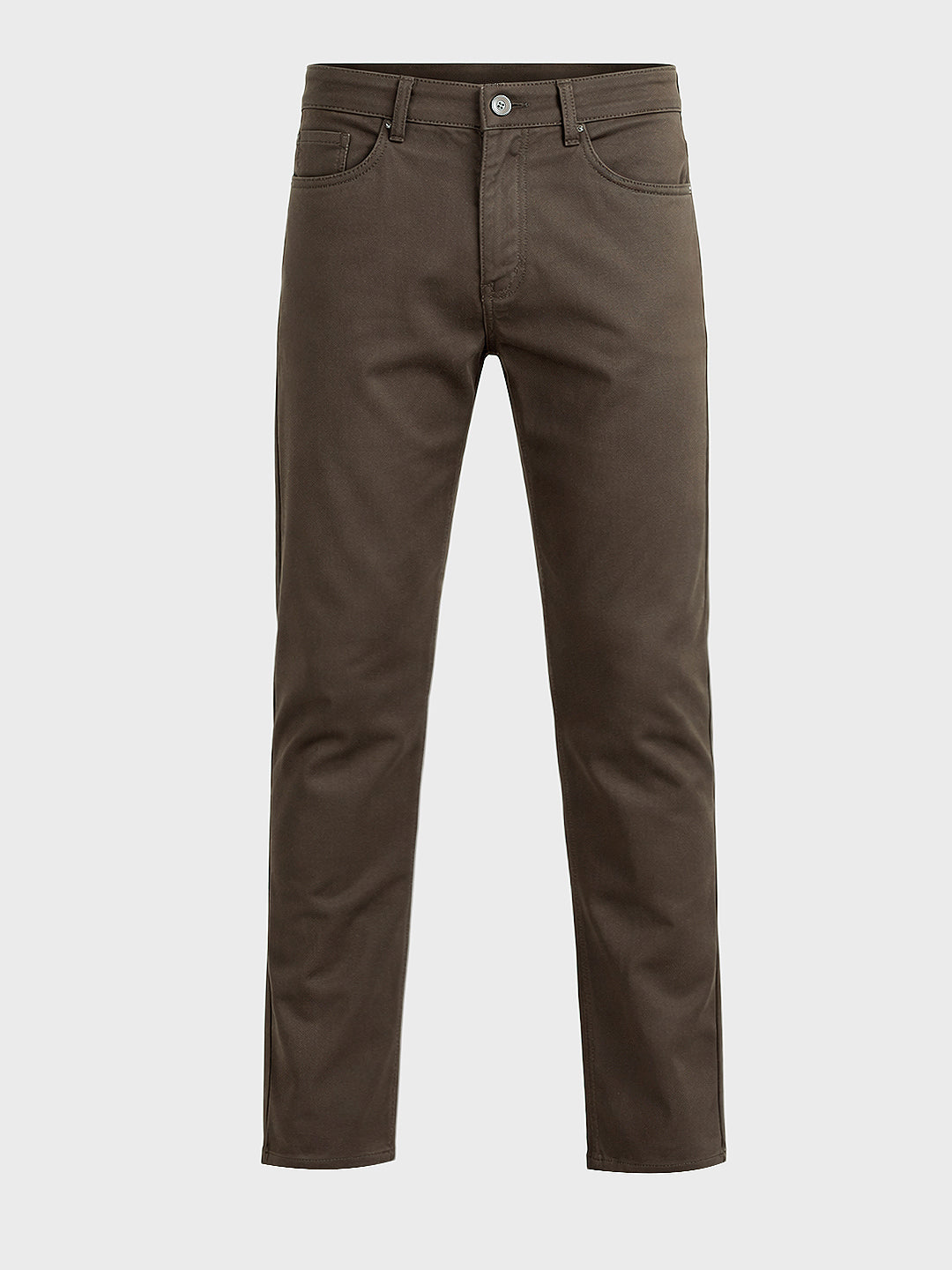 Men's Brown Regular Fit Solid Casual Chinos