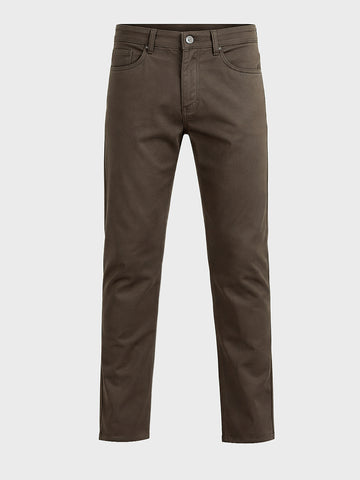 Men's Brown Regular Fit Solid Casual Chinos